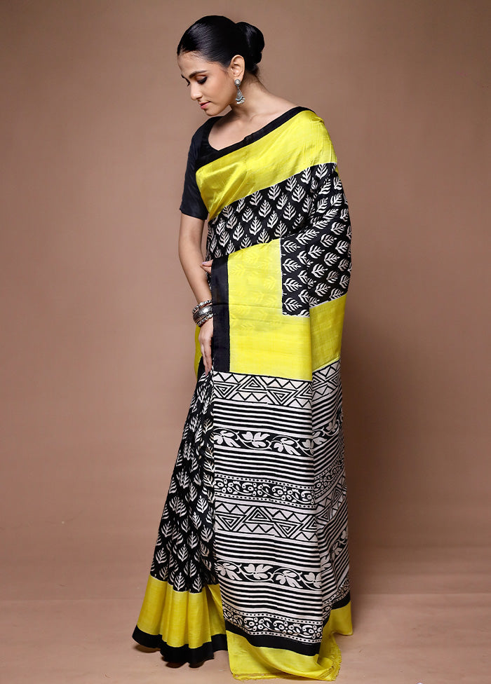 Yellow Printed Pure Silk Saree Without Blouse Piece Websites Cheap Pice