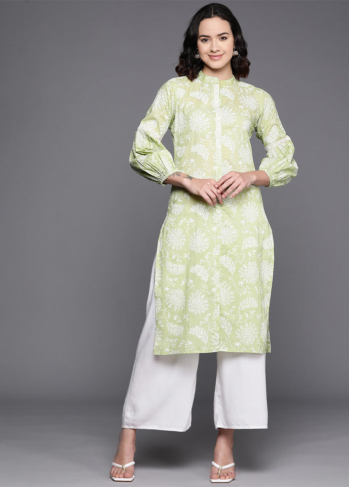 Pista Green Pure Readymade Cotton Kurti Discount Pay With Paypal