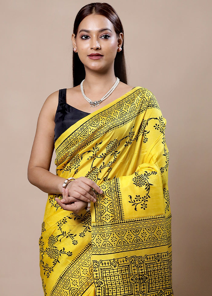 Yellow Pure Bishnupuri Silk Saree Without Blouse Piece Top Quality Online