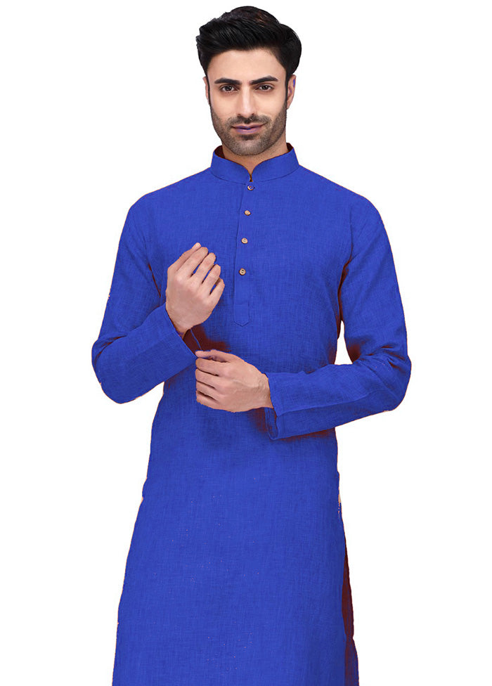 Blue Cotton Kurta And Pajama Set Cheap Sale Amazing Pice