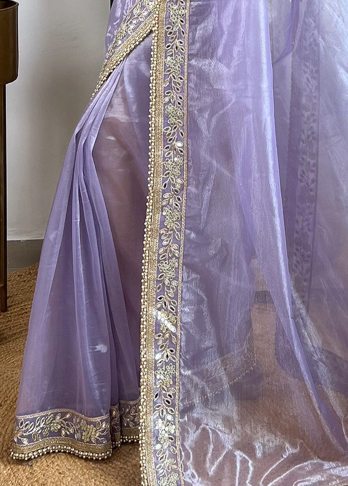 Purple Spun Silk Saree With Blouse Piece Online Sale