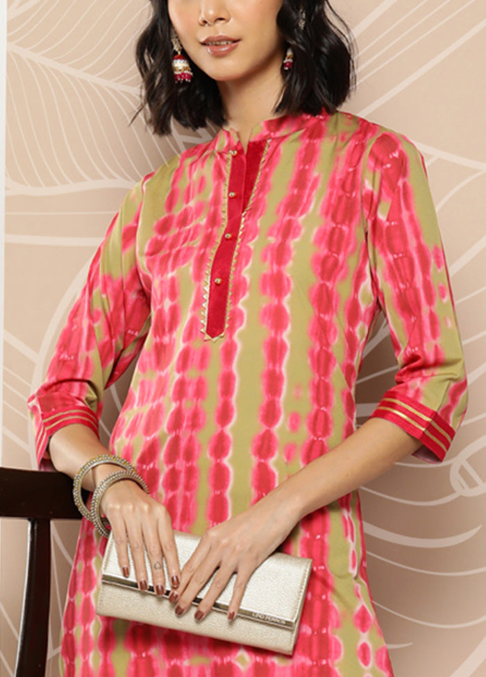 2 Pc Pink Readymade Silk Kurti Set Free Shipping Shop Offer